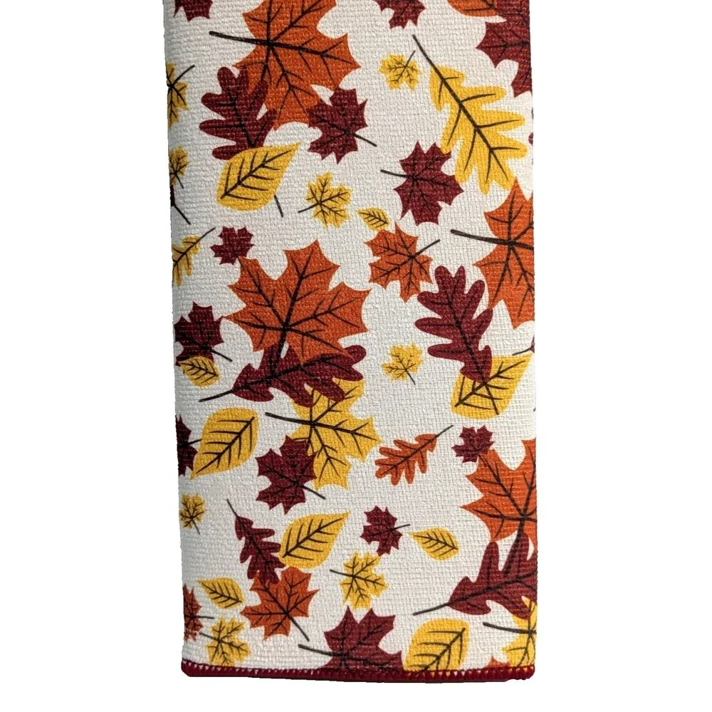Fall Leaves Dish Drying Mat 16 X 28-Inch Echo Friendly Dot Backing Polyester NEW